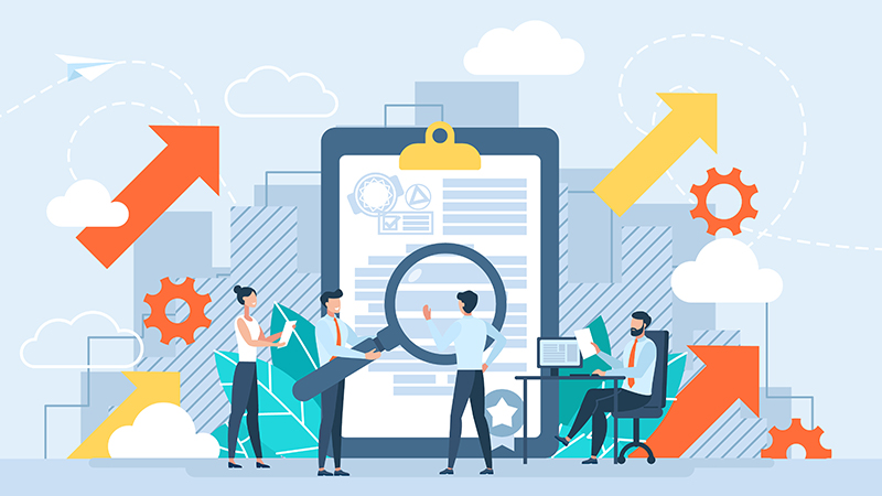 WEB戦略・マーケティングを駆使して売り上げを伸ばしている伸ばしている事を表すイラスト