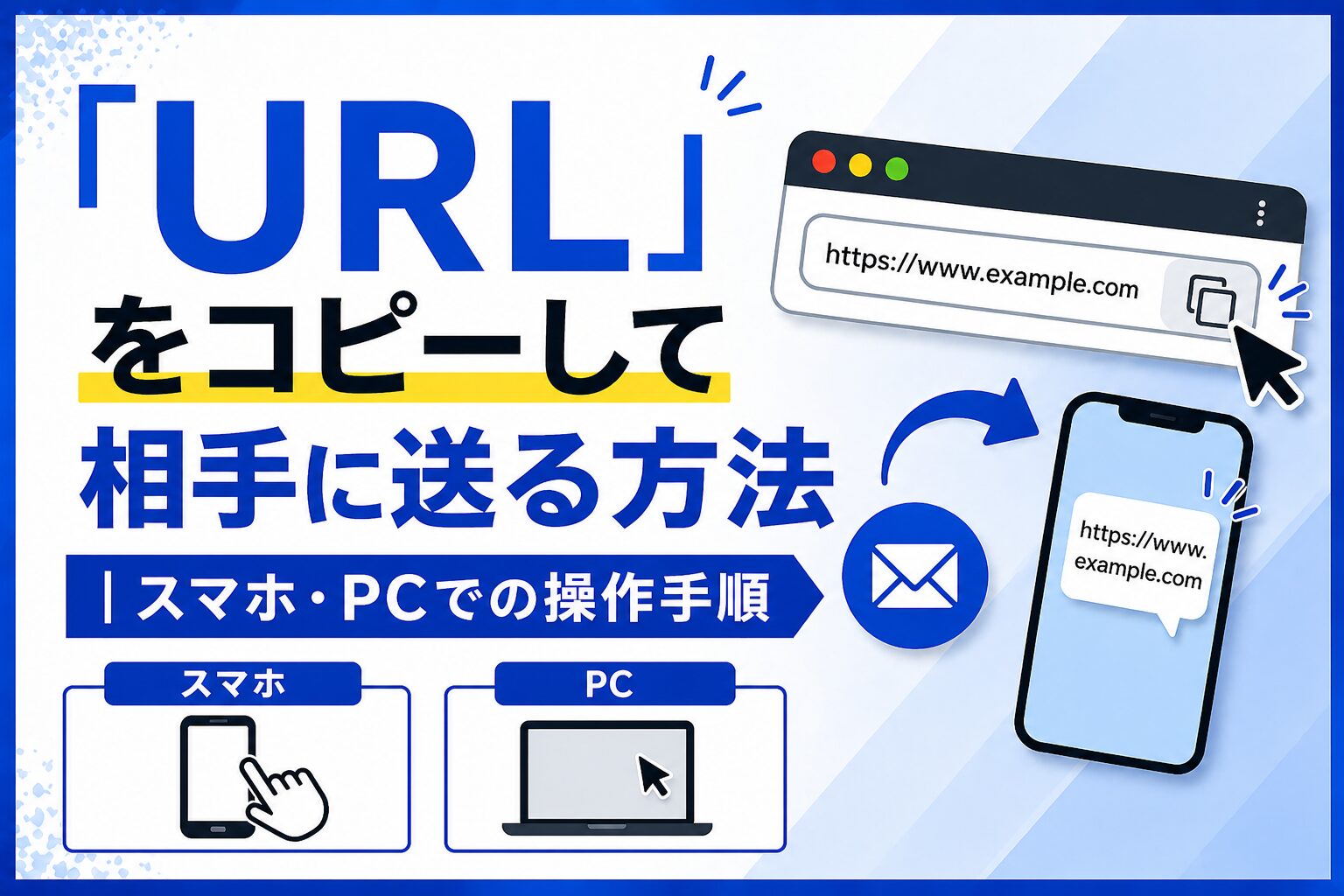「URL」をコピーして相手に送る方法｜スマホ・PCでの操作手順
