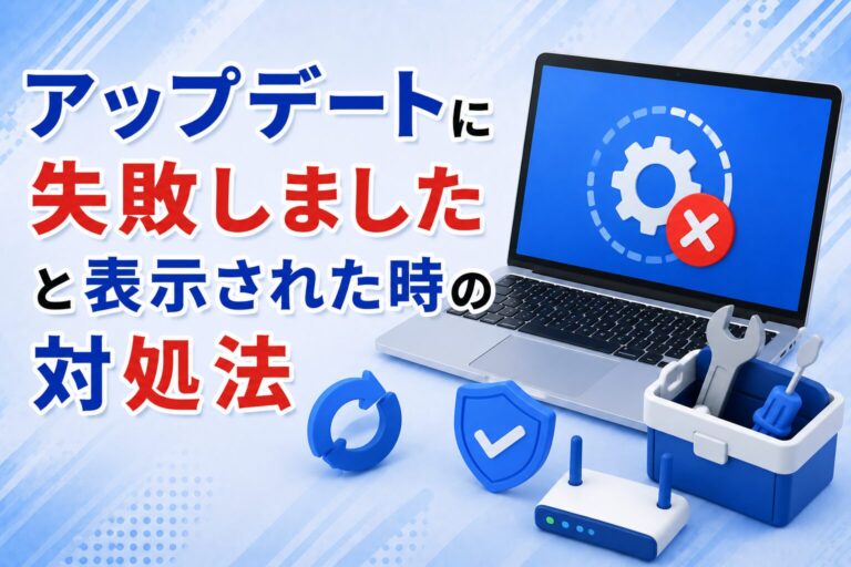 「アップデートに失敗しました」と表示された時の対処法