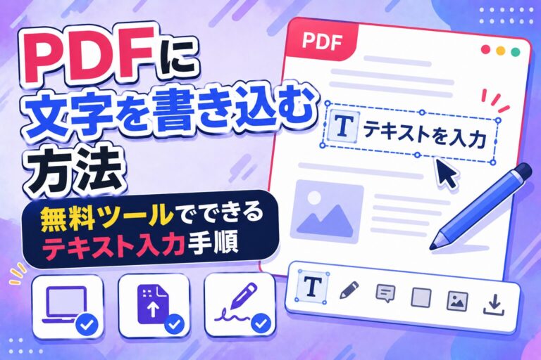 PDFに文字を書き込む方法｜無料ツールでできるテキスト入力手順